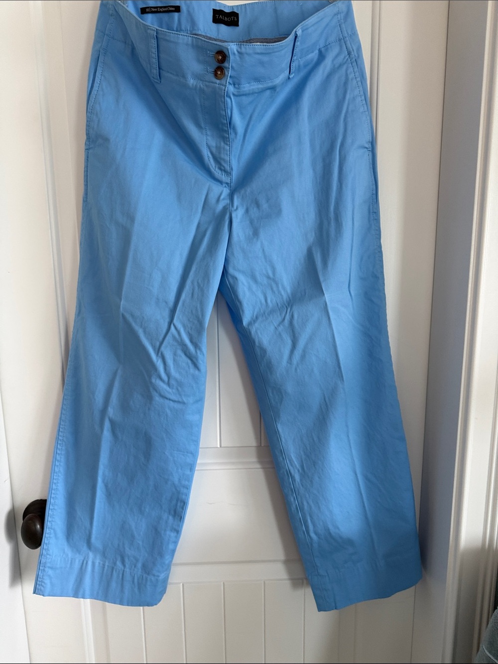 Talbots Light Blue Wide-Leg Cropped Pants